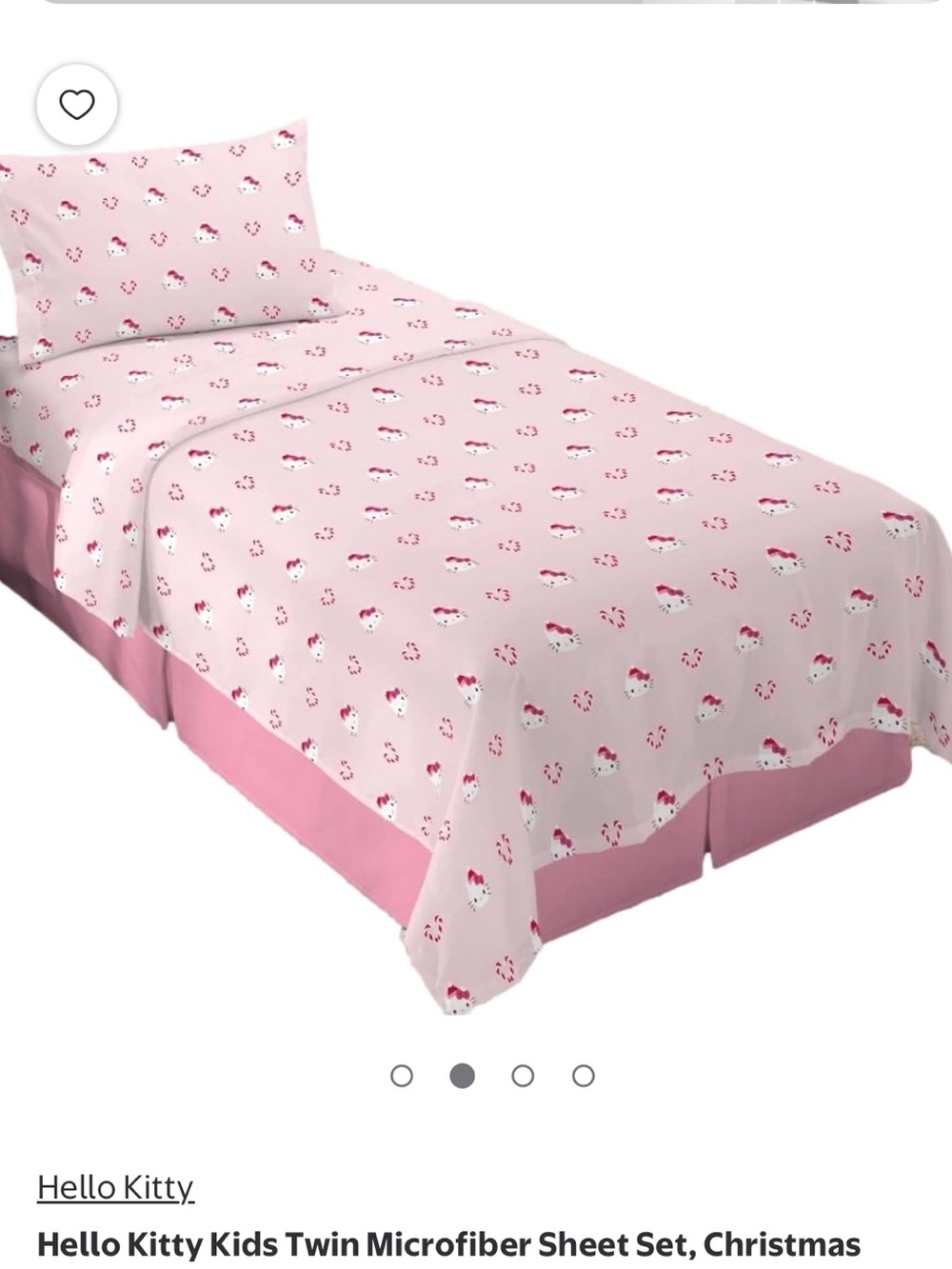 Holiday Hello Kitty Kids Twin Sheet Set-Christmas Bed Sheets - Picture 2 of 5